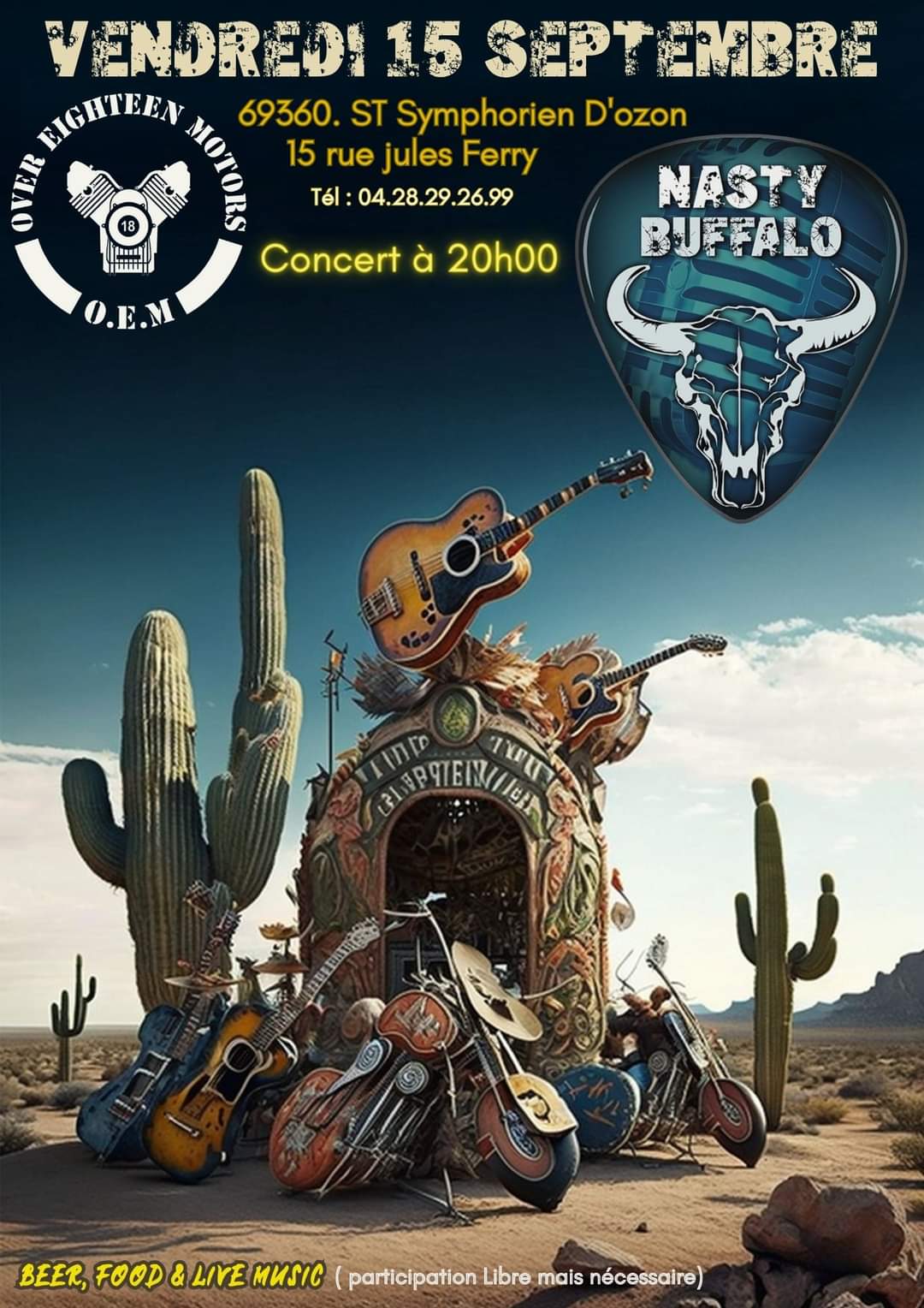 Affiche concert 15/09/23 Nasty Buffalo