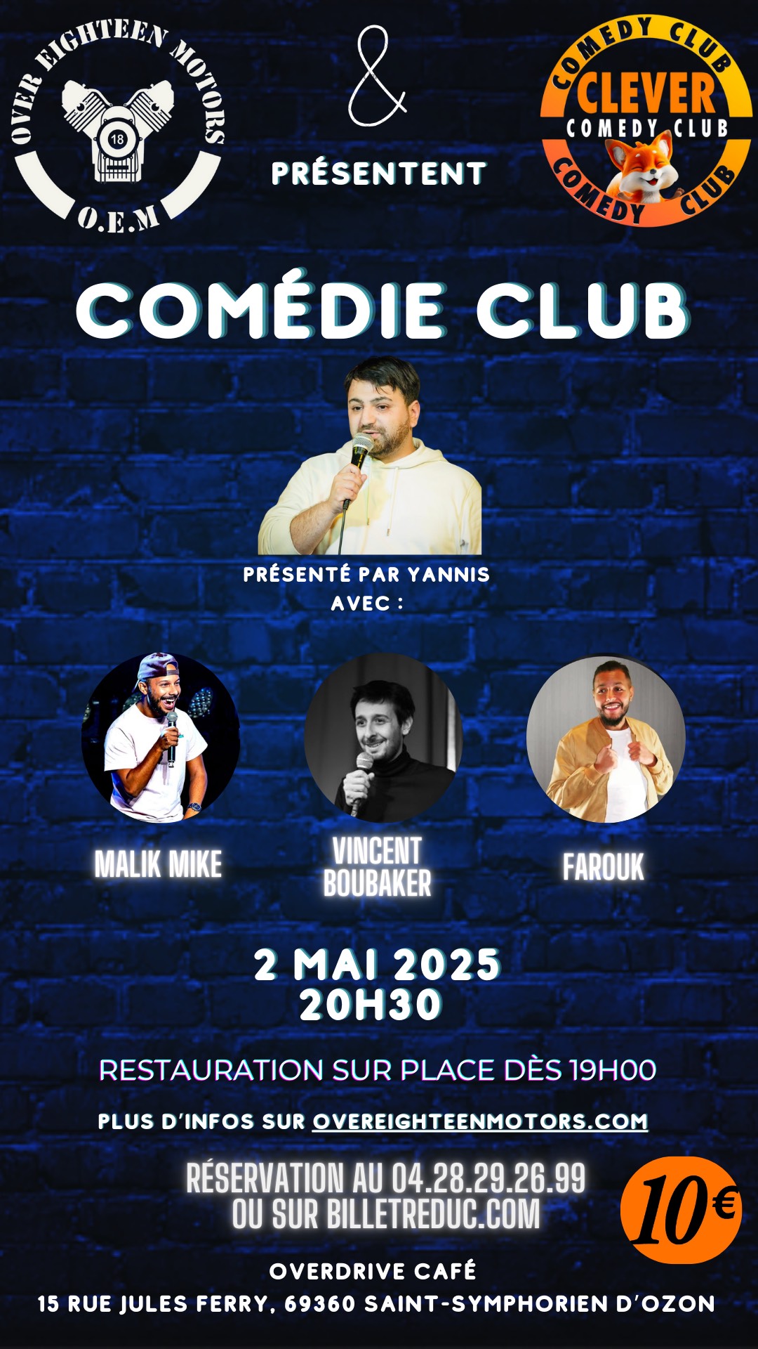 Comedy Club Malik Mike + Vincent Boubaker + Farouk