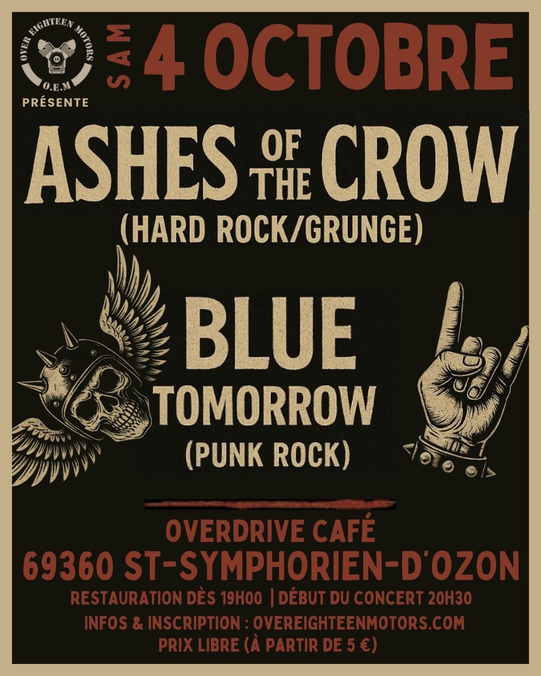 Concert Ashes Of The Crow + Blue Tomorrow