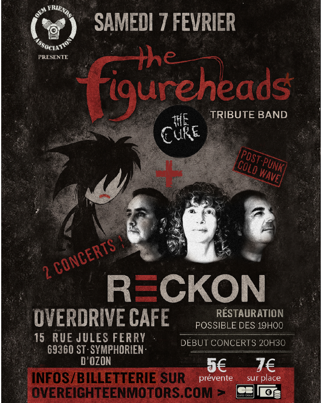 Concert The Figurehead (tribute The Cure) + Reckon