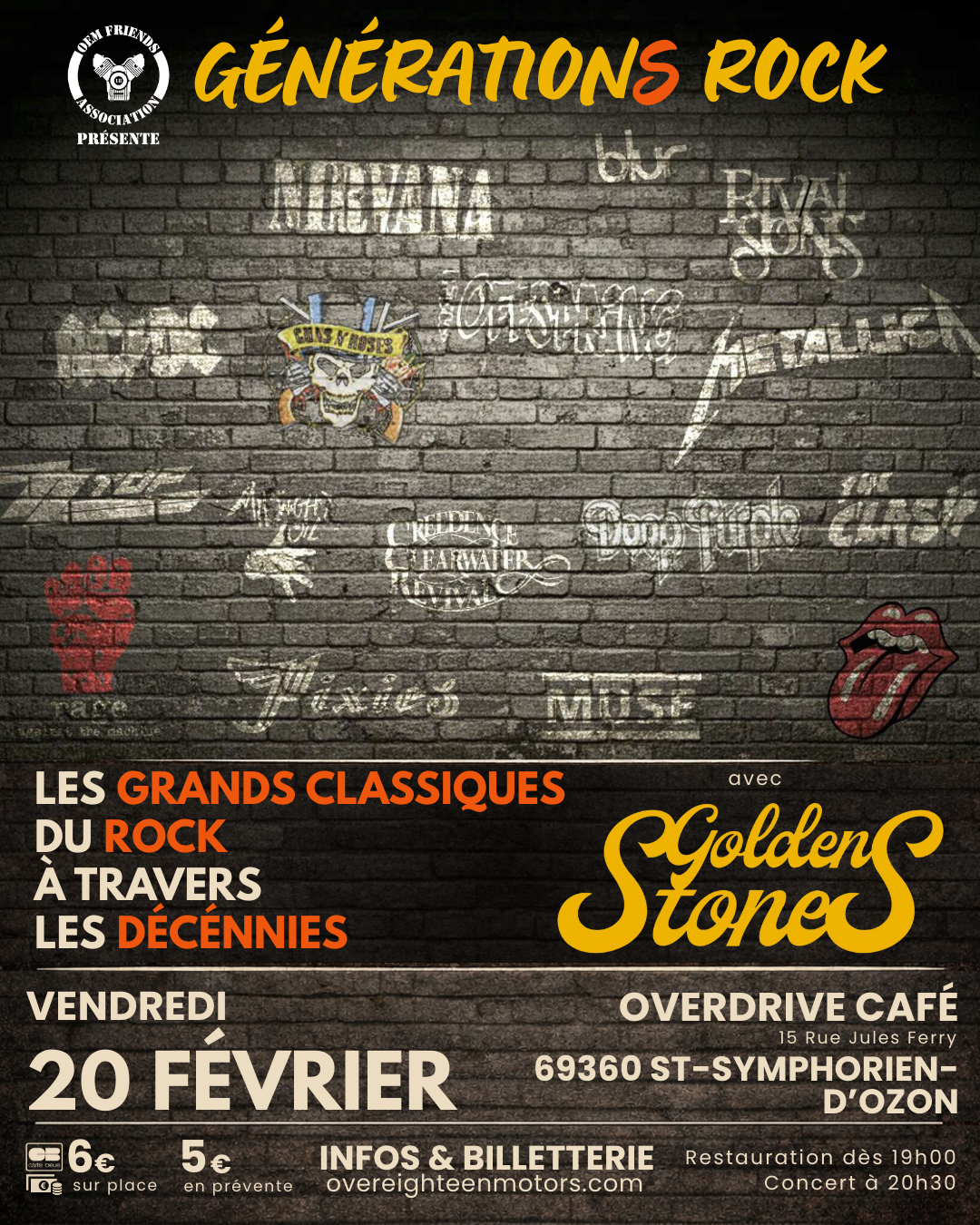 Concert « Générations rock » Golden Stones