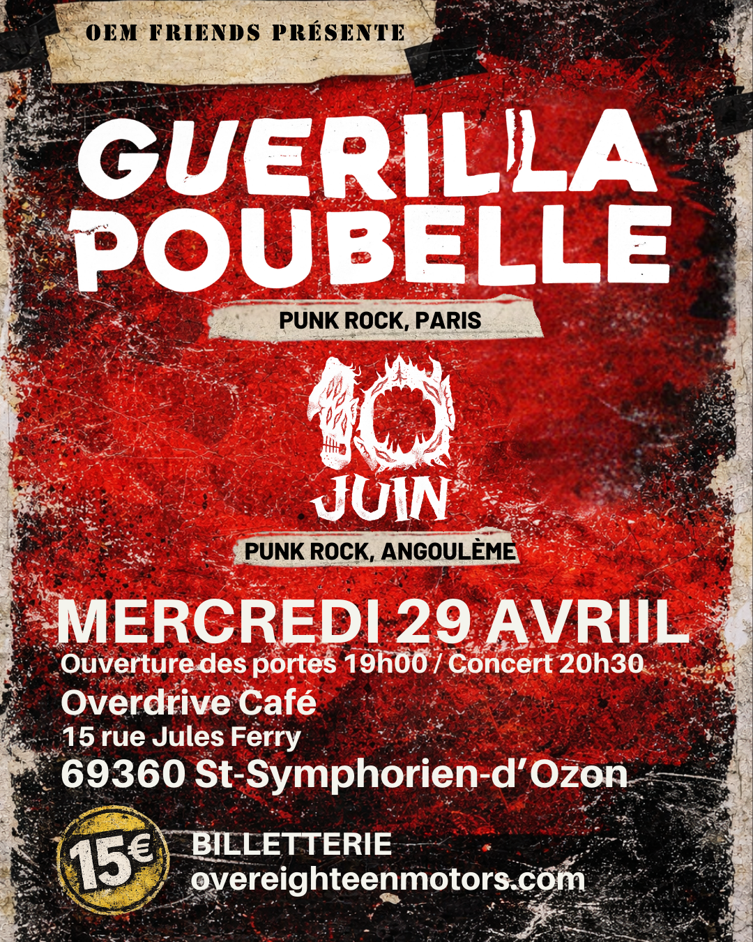 Concert Guerilla Poubelle + 10 JUIN