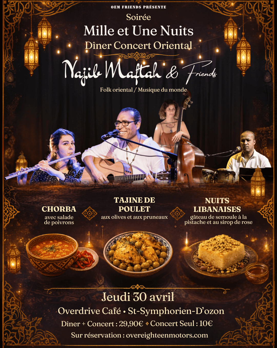 Dîner concert Mille et une nuits avec Najib Maftah