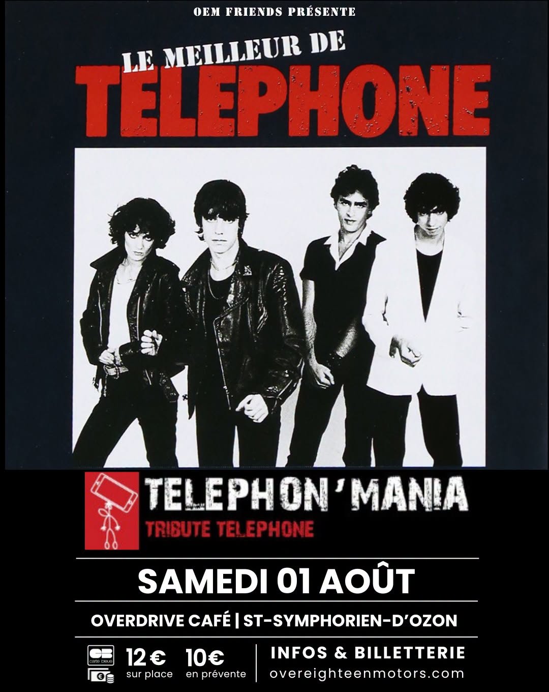 Concert Téléphon&rsquo;mania (tribute Téléphone)