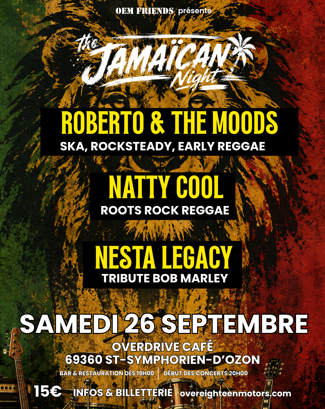 The Jamaican Night : Roberto & The Moods, Natty Cool, Nesta Legacy