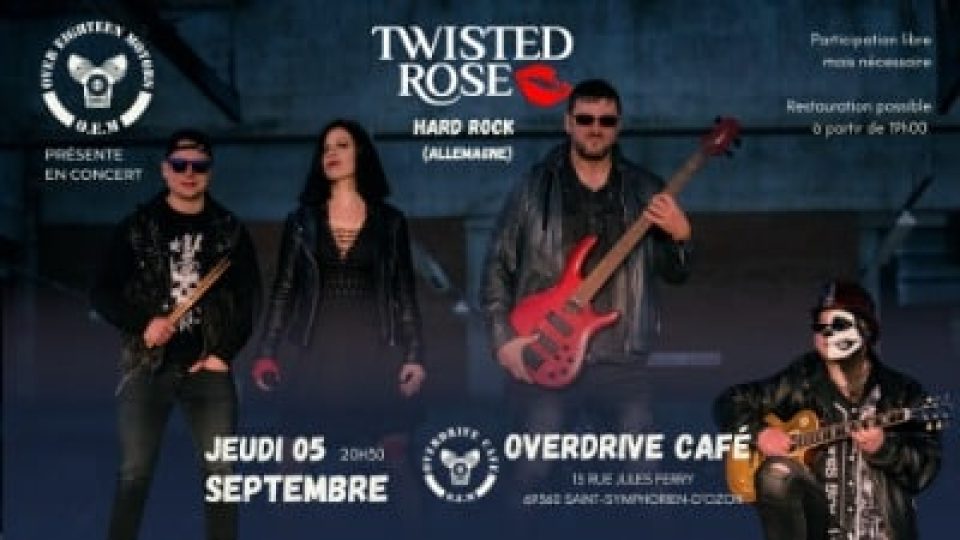 Concert Twisted Rose Jeudi 05 Septembre à l'Overdrive Café (Saint-Symphorien-d'Ozon)
